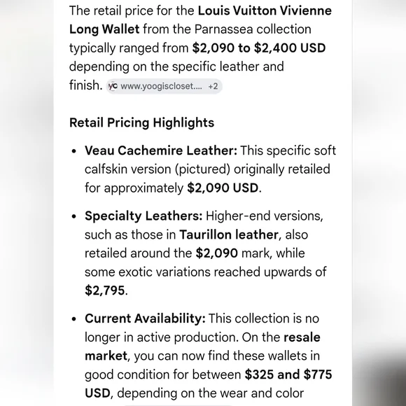 Louis Vuitton Vivienne Long Wallet - MSRP $2090 - Picture 10 of 11